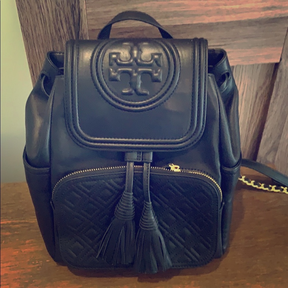 Tory Burch Black Fleming Leather Backpack